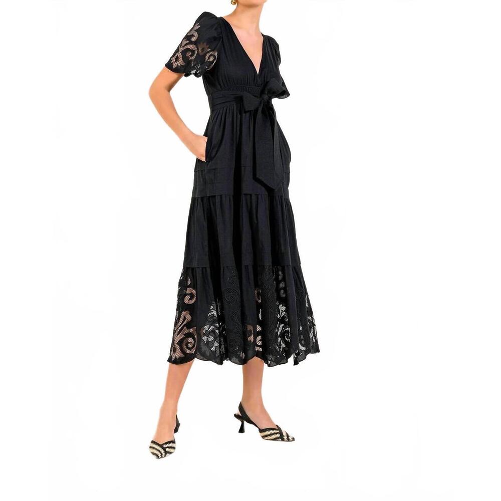 NEW SCARLETT POPPIES radhika long dress in onyx black